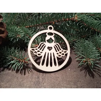 Vánoční ozdoba Vánoční dřevěná ozdoba Anděl se srdcem