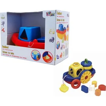 Hračka pro nejmenší LET' S PLAY Loďka do koupele + kostky