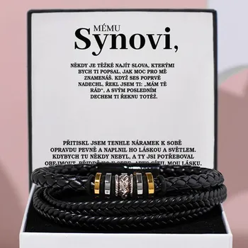 Náramek Recenze Lovilion Noah Leatherbracelet Mému synovi náramek pro muže kožený 21 cm 