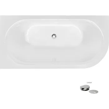 Besco Akrylátová volně stojící vana Avita A-Line BW CC/NP 150x75 (160x75, 170x75), napouštění přes přepad Rozměry (cm): 150x75, Typ a barva výpustě: McAlpine Click-Clack s napouštěním přes přepad, chrom, Orientace: Levá