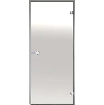 Dveře do parní sauny ALU HARVIA 8x21, čiré, 790x2090 mm, šedý rám