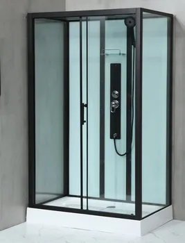 Masážní sprchový box WellMall Glass Rocky 100 x 80 cm černý