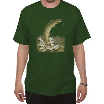 Pánské tričko Rybářské tričko Vyskakující štika - velikost L