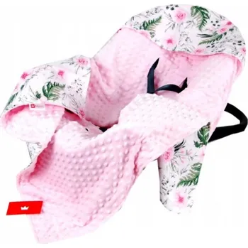 Dětská deka Zavinovací deka do autosedačky růžová/květy