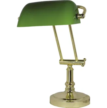 Lucerna SEA Club Bankéřská lampa - zelené skleněné stínítko, 230V, E27, 60W, výška: 36/43cm