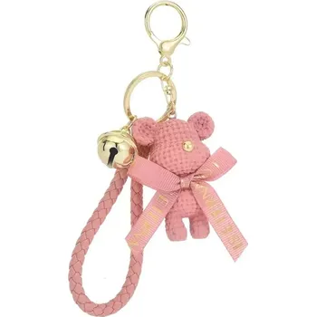 Verato Přívěšek na klíče s rolničkou Teddy - růžová barva