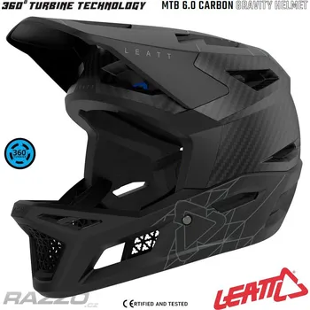 Cyklistická přilba Integrální MTB helma LEATT MTB Gravity 6.0 Carbon V23 Stealth 2026 S