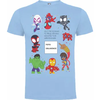 Chlapecké tričko Narozeninové Tričko Spidey a jeho přátelé Barva: Světle růžová, Velikost: 86/92 - 1 až 2 roky