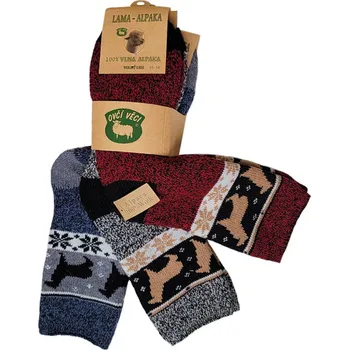 Dámské termo ponožky Ovčí věci Vlněné ponožky lama Alpaka dámské - sada 3 ks Ponožky: 35 - 38