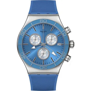 Módní doplněk Hodinky pánské Swatch Blue Is All Chrono YVS485
