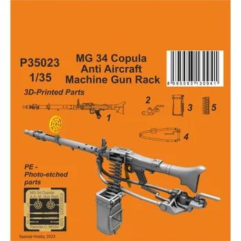 Plastikový model 1/35 MG 34 Cupola AA Machine Gun Rack (3D-print)