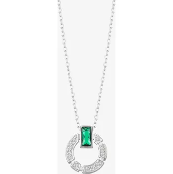 Náhrdelník Stříbrný náhrdelník Sublime s kubickou zirkonií Preciosa zelený | Kvalitní zpracování | Ověřeno 1000+ zákazníky | Náhrdelník pro ženy | Dámské šperky | ROMERO stříbro, kubická zirkonie Preciosa