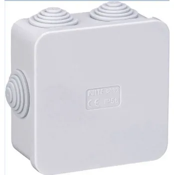 Síťový kabel Instalační krabička SO80, 80x80x40mm, 6x průchodka