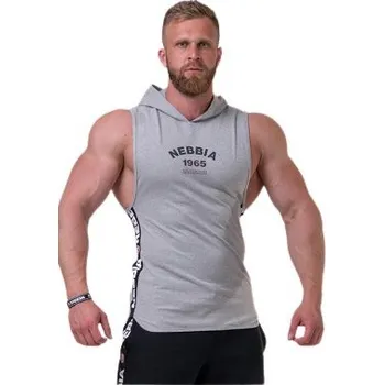 Pánské tílko Nebbia Pánské tílko Legend-approved s kapucí 191 šedá M