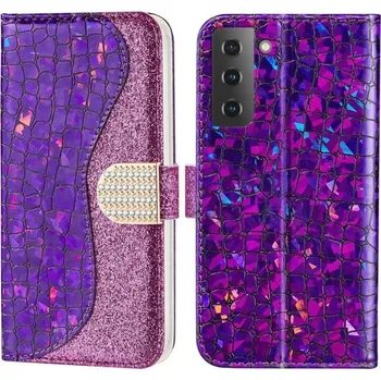Pouzdro na mobilní telefon Pouzdro na Samsung Galaxy S22 Glitter fialové