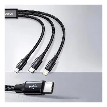 Datový kabel Univerzální nabíjecí kabel z USB-C na USB-C, Lightning-Apple, MicroUSB 3v1 20366
