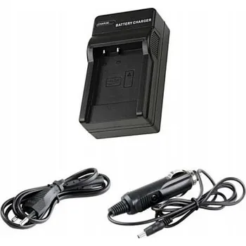 TopTechnology Nabíječka baterie Konica Minolta NP-400 - neoriginální příslušenství pro digitální fotoaparáty a zrcadlovky, obsahuje adaptér do vozu na 12V