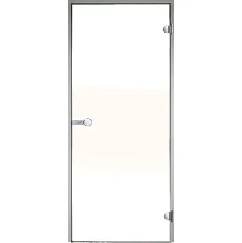 Dveře do parní sauny ALU HARVIA 8x21, satinované, 790x2090 mm, šedý rám