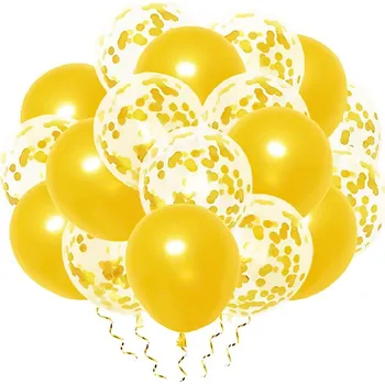 Balónek Party Pal Sada zlatých balonků s konfetami 20 ks