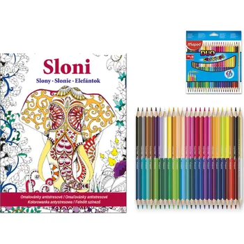 omalovánky Omalovánky antistresové Sloni a pastelky duo