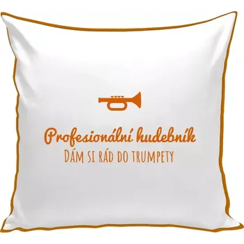 Polštář Polštář barevný 32x32 cm Dám si rád do trumpety
