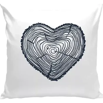 Polštář Polštář bílý 40x40 cm Pařez srdce