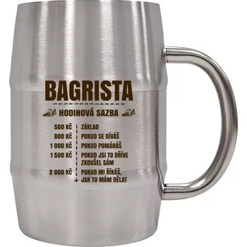 Sklenice Nerezový chladicí půllitr Hodinová sazba - bagrista