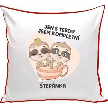 Polštář Polštář barevný 32x32 cm Jen s tebou jsem kompletní