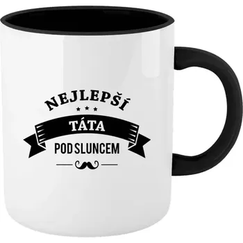 Hrnek pro tatínka - Nejlepší táta pod sluncem - černý vnitřek a ucho 330 ml