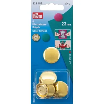 PRYM Potahovací knoflíky, 23 mm, 4 ks, zlaté barvy