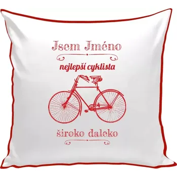 Polštář Polštář barevný 32x32 cm Jsem nejlepší cyklista široko daleko