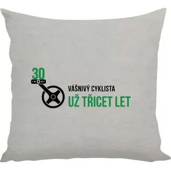 Polštář Polštář lněný 40x40 cm Vášnivý cyklista už x let