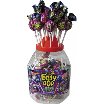 Bonbon Lízátka Easy Pop Hrozno s kyselým práškem 16g