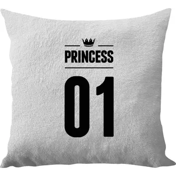 Polštář Polštář bílý 40x40 cm - dlouhý chlup Princess s vlastním číslem