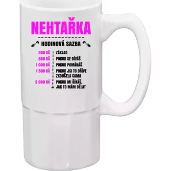 Sklenice Půllitr pro nehtařky - Hodinová sazba - nehtařka - 500 ml