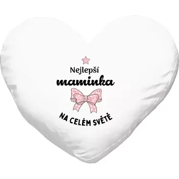 Polštář Polštář srdce 40x35 cm Nejlepší maminka na celém světě - mašlička