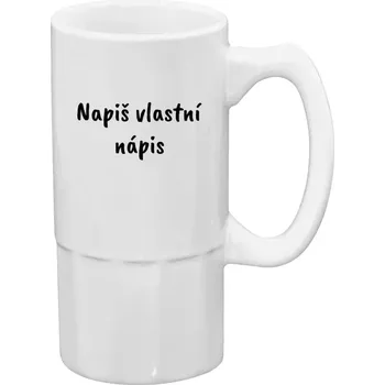 Sklenice Půllitr bílý vysoký Vlastní nápis