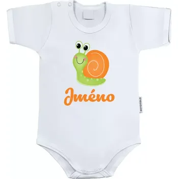 Dětské body s krátkým rukávem Šnek se jménem