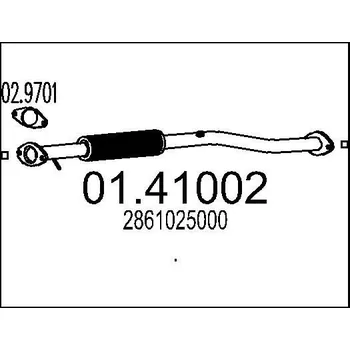 Výfukový systém Výfuková trubka MTS 01.41002
