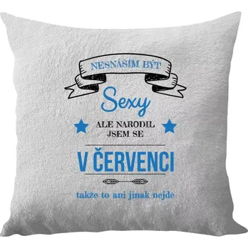 Polštář Polštář bílý 40x40 cm - dlouhý chlup Nesnáším být sexy, ale narodil jsem se v ...