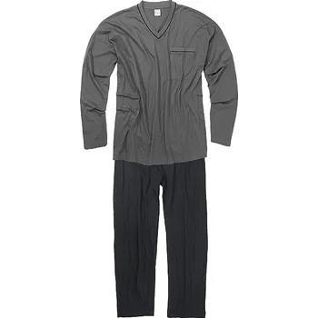 Pánské pyžamo Pánské pyžamo ADAMO dlouhé šedé s proužkem Adamo ODE-AD-119252-710 - 8XL