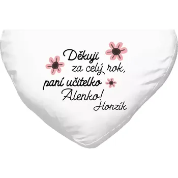 Polštář Polštář srdce 40x35 cm Děkuji za celý rok, paní učitelko
