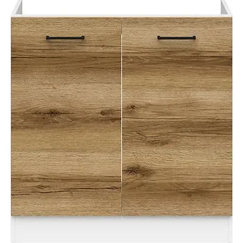 Kuchyňská skříňka BRW Junona Line dřezová skříňka DK2D/80/82, bílá/dub delano světlý