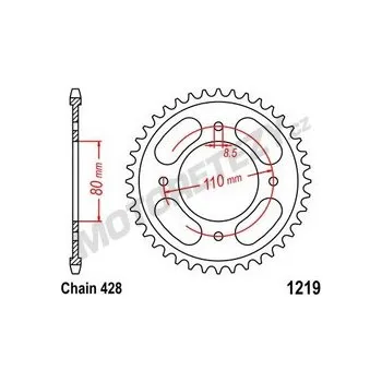 Řetězová sada pro motocykl Rozeta HONDA CBF 125 rok 09-14