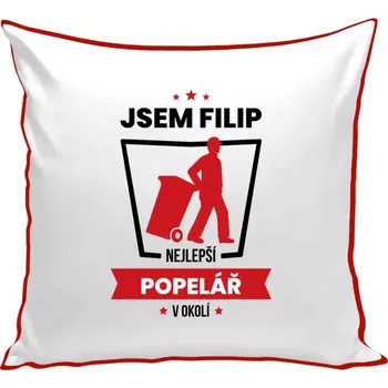 Polštář Polštář barevný 32x32 cm Nejlepší v okolí - popelář