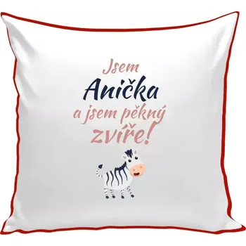 Polštář Polštář barevný 32x32 cm Jsem jméno a jsem pěkný zvíře! Zebra