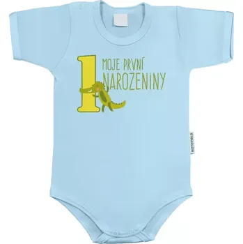 Kojenecký body Dětské body s krátkým rukávem Moje první narozeniny - krokodýl