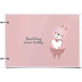 Fotokniha Plexi album se sponami První krůčky se jménem - zajíček
