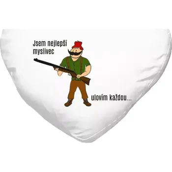 Polštář Polštář srdce 40x35 cm Jsem nejlepší myslivec... ulovím každou.