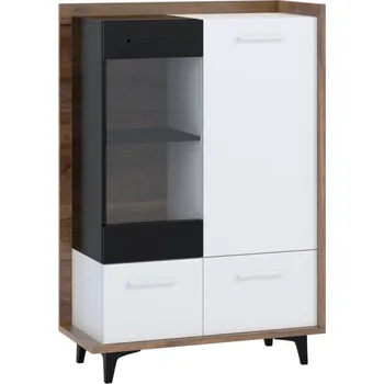 police Vitrína KNUT 3D, craft tobaco/bílá/černá, 5 let záruk + vyzvednutí ZDARMA